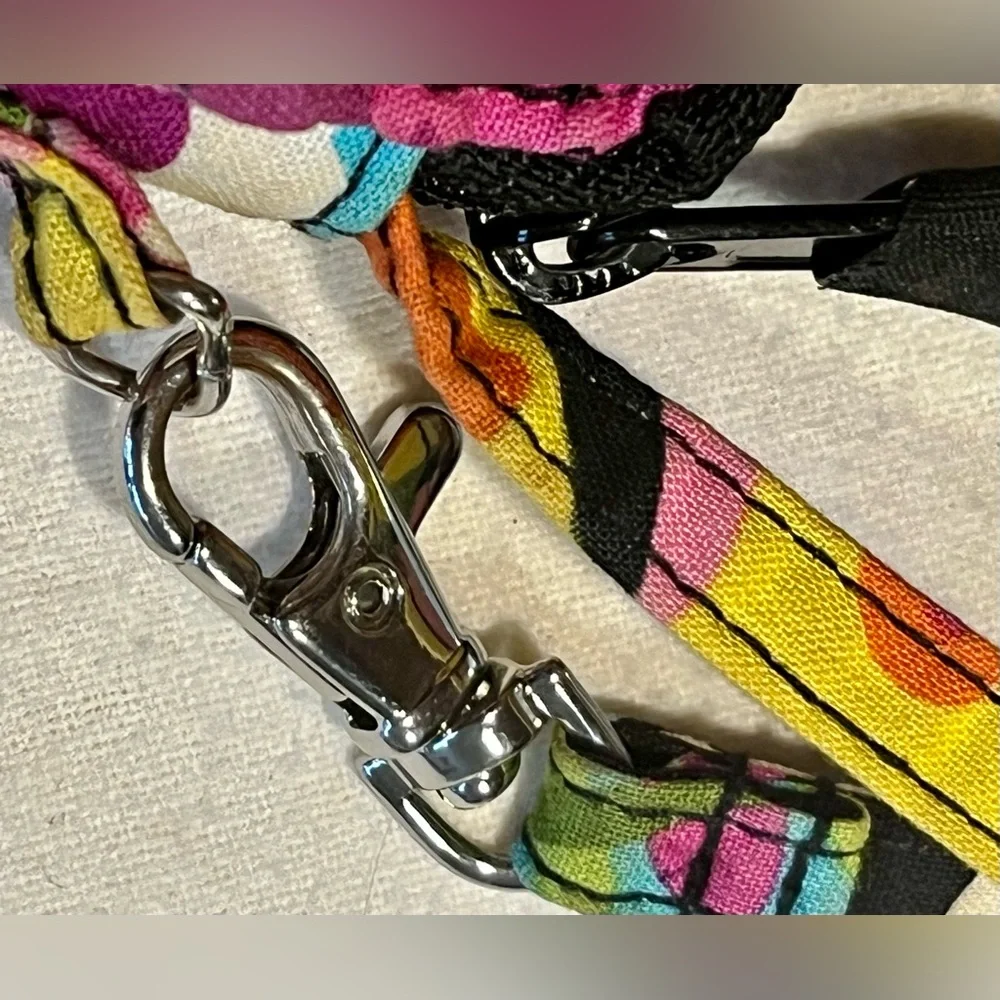 Vera Bradley Floral Wristlet in Black and Pink